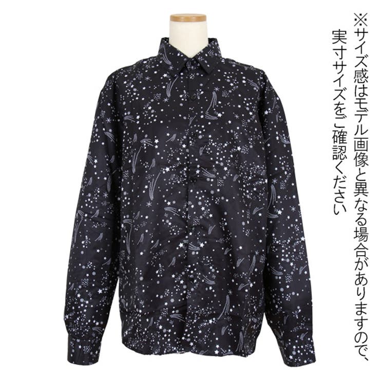 柄シャツ 星柄 ブラック[品番：DCTW0003997]｜Decorative