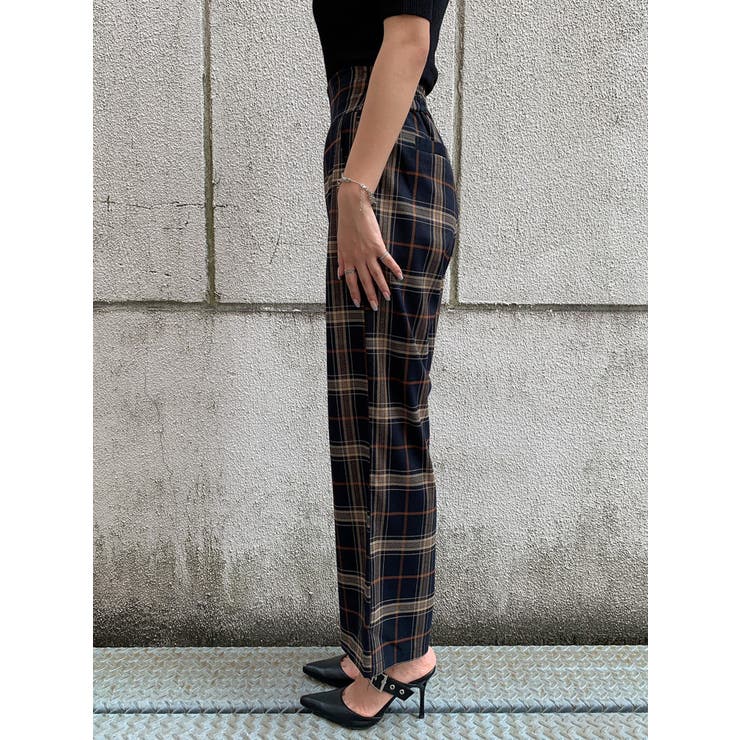 トーンオントーンチェック柄パンツ[品番：EO000005446]｜EGOIST