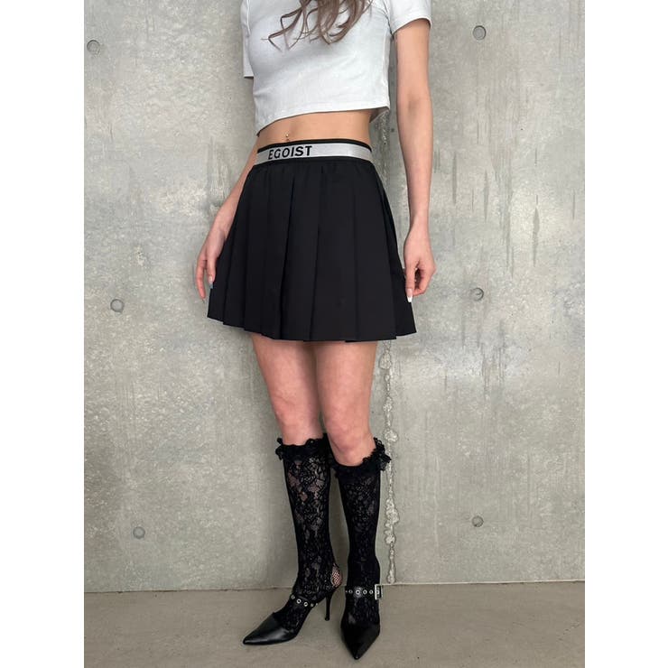 ウエストロゴプリーツミニスカート[品番：EO000006263]｜EGOIST