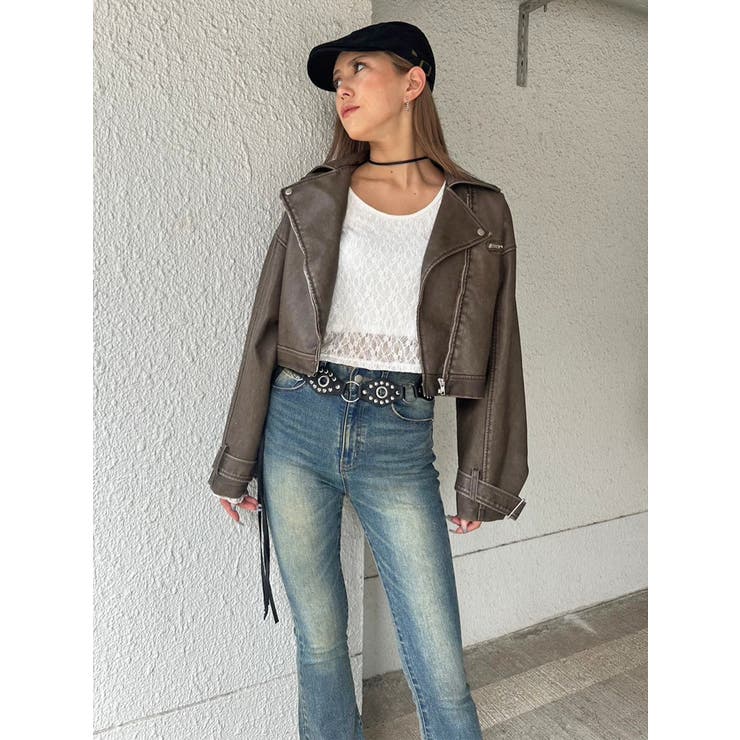 ヴィンテージ風ライダースジャケット[品番：EO000006319]｜EGOIST