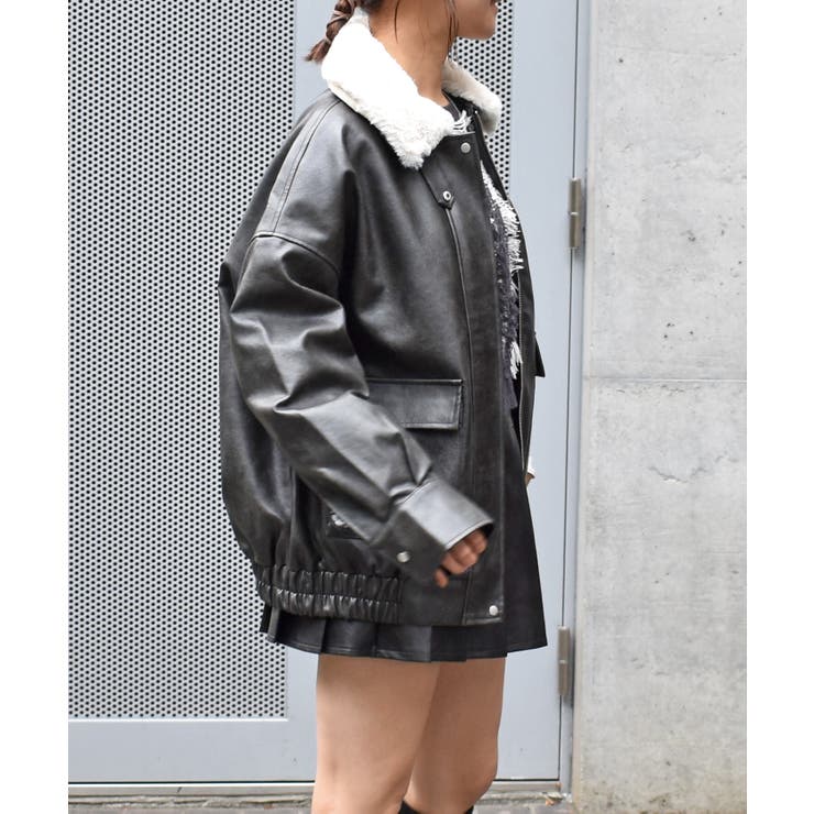 ファーツキフェイクレザージャケット[品番：TRNW0002045]｜FUN（ファン