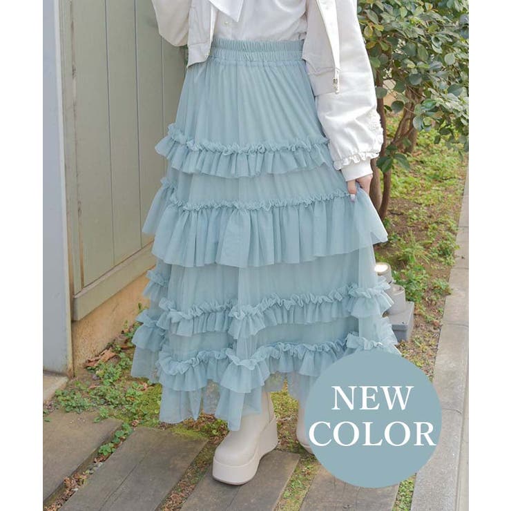 フリルチュールティアードSK[品番：IGAW0005323]｜axes femme