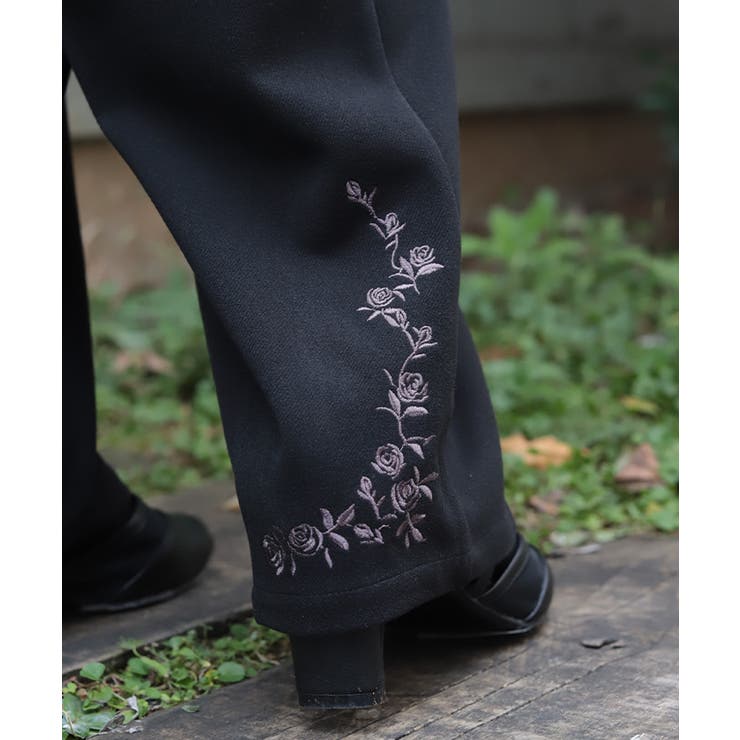 薔薇刺繍裏起毛パンツ[品番：IGAW0007203]｜axes femme（アクシーズ