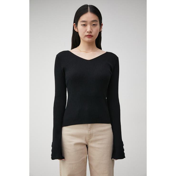2WAY SLEEVE BUTTON RIB KNIT[品番：AZLW0020594]｜AZUL BY MOUSSY