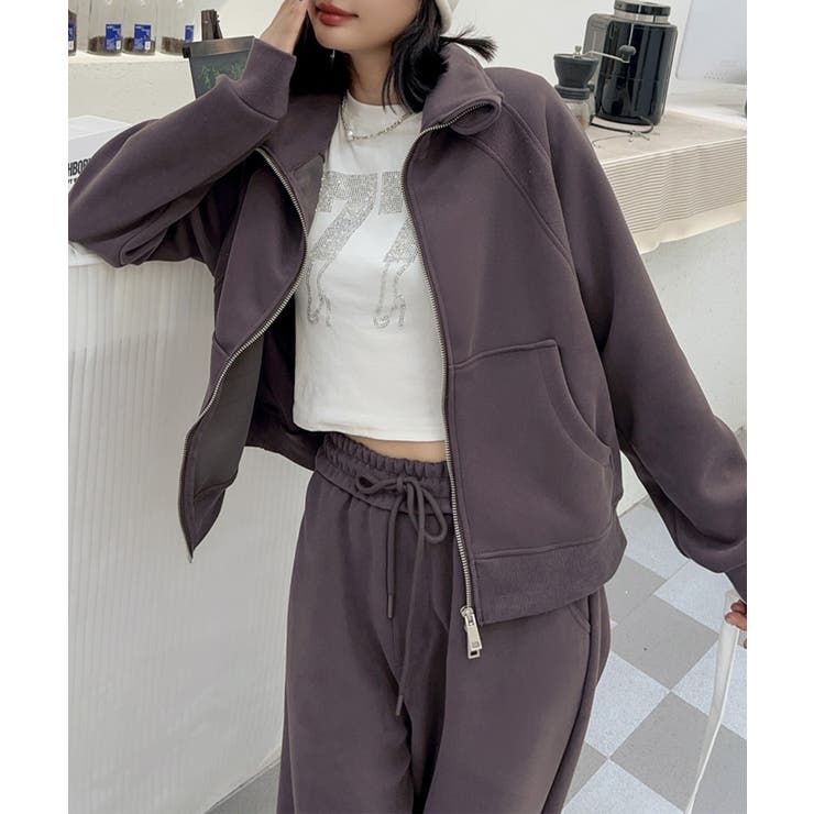 ハイネックダブルジップスウェットジャケット[品番：XT000011560