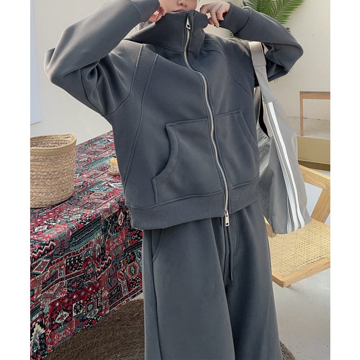 ハイネックダブルジップスウェットジャケット[品番：XT000011560