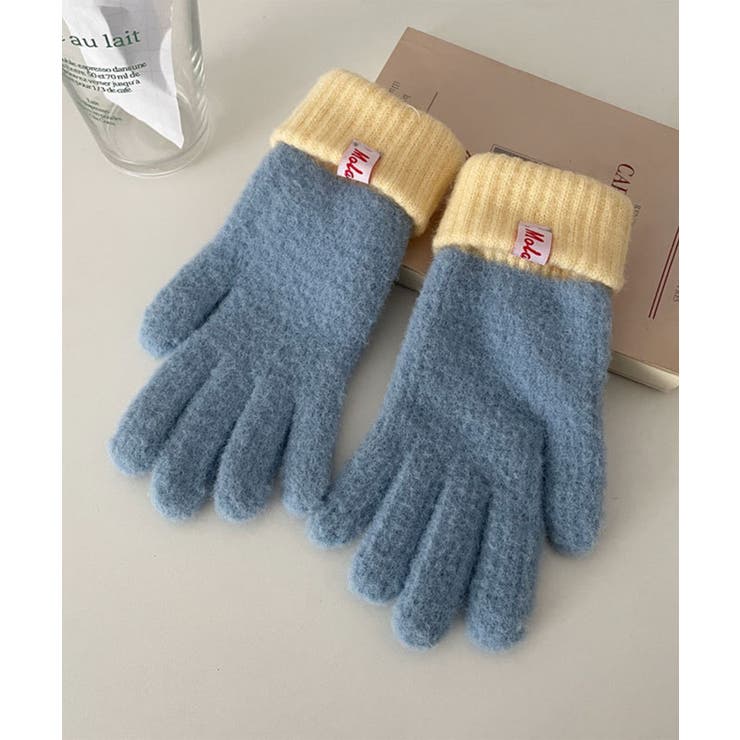 バイカラーニット手袋【AW】[品番：XT000011873]｜aimoha （アイモハ