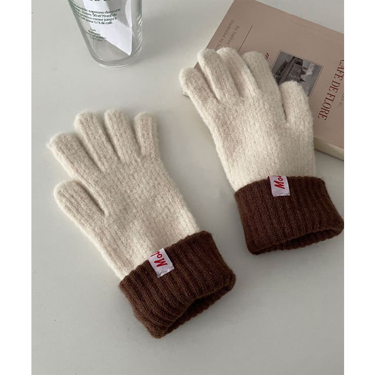 バイカラーニット手袋【AW】[品番：XT000011873]｜aimoha （アイモハ