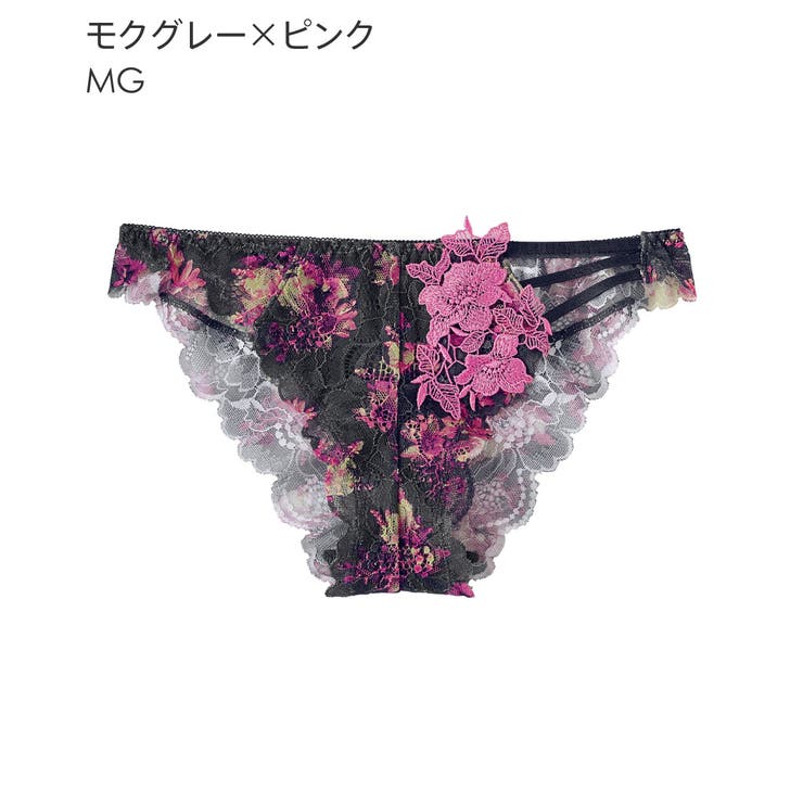 モノトーンフラワー カシュクールレース ハーフバックショーツ[品番