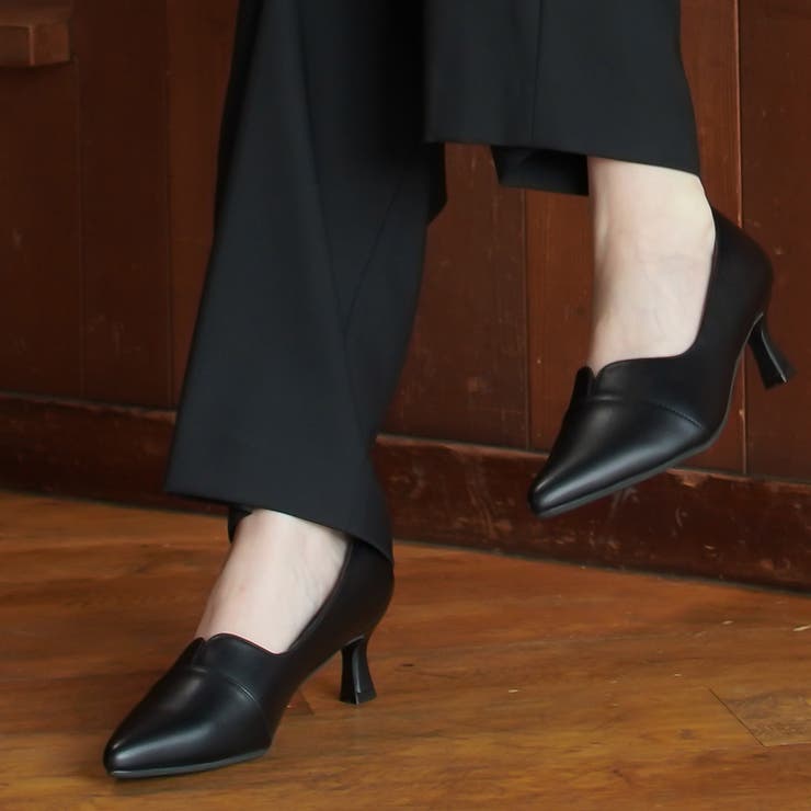 Vカット 6センチヒール パンプス レディース[品番：BNZS1684132