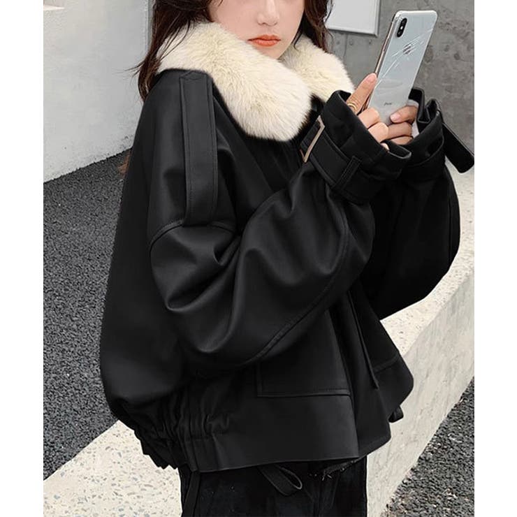 ファーライダースジャケットフェイクレザー[品番：AGCW0006149