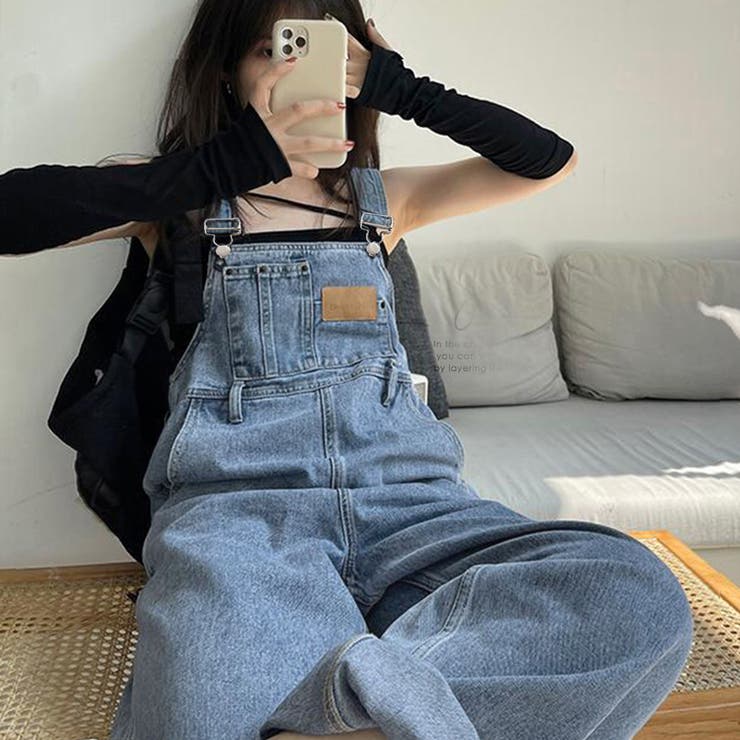 デニムサロペット オールインワン 韓国風[品番：AGCW0003469