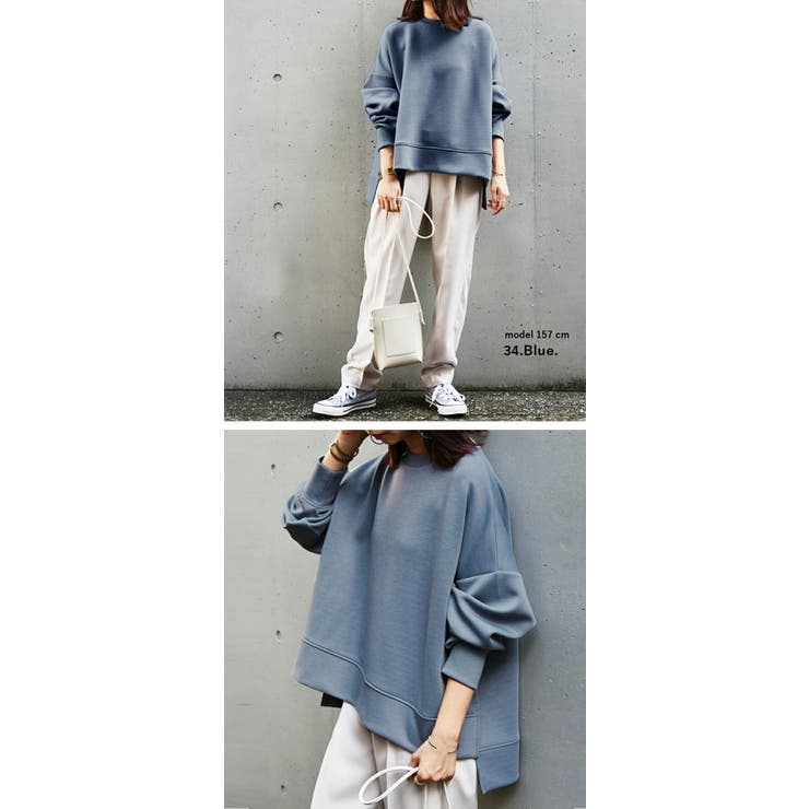 プルオーバー レディース ダンボールニットワイドプルオーバー[品番