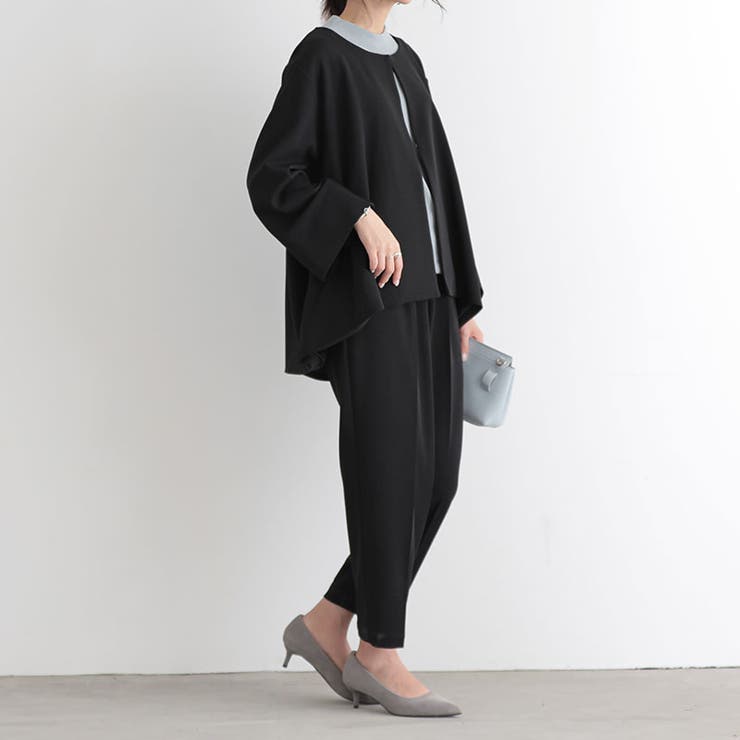 ノーカラーゆるセットアップ セレモニースーツ パンツスーツ[品番