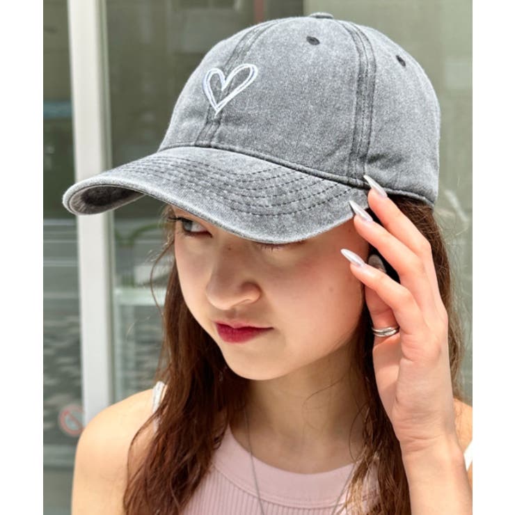 ハート刺繍ピグメントキャップ[品番：OUTW0000420]｜Outfitter lab