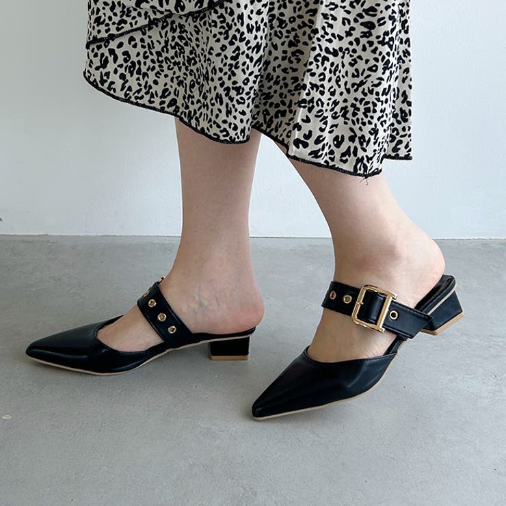 ポインテッドトゥ太ベルトミュール[品番：OUTW0000072]｜Outfitter lab