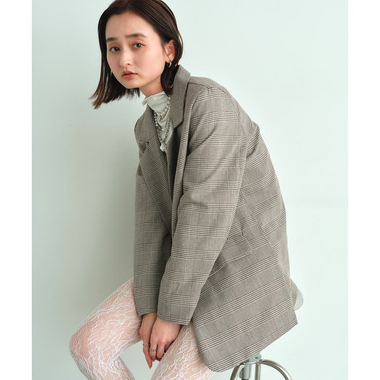 グレンチェックテーラードジャケット[品番：ADEW0004684]｜ad thie