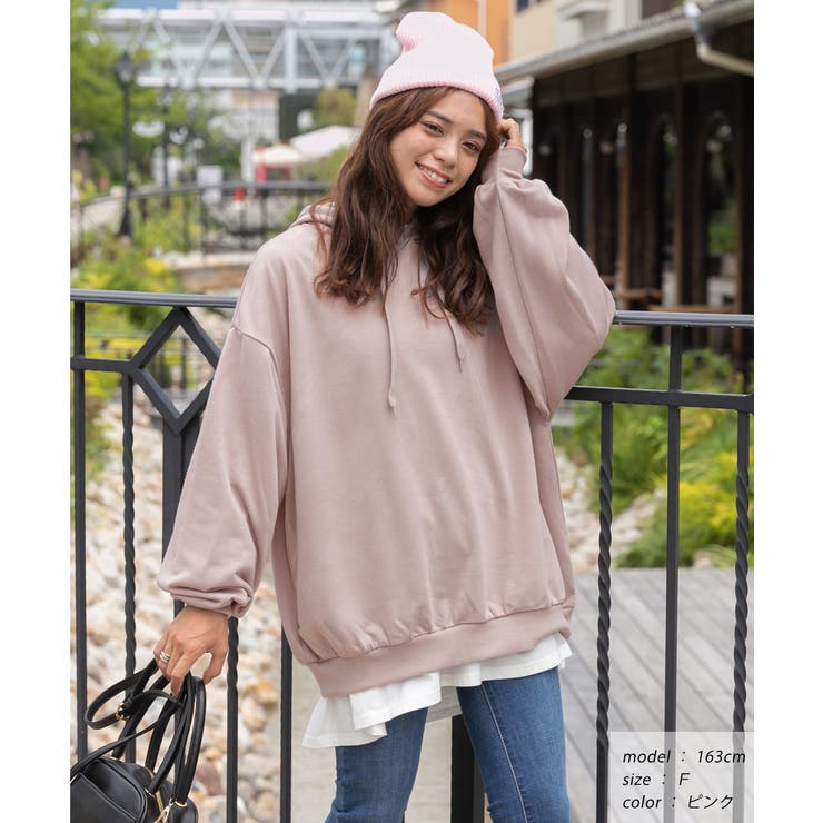 裏毛ビッグパーカー 裏毛 トップス[品番：ADEW0000251]｜ad thie