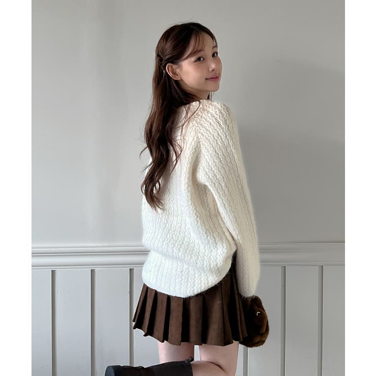 着用動画あり 2色展開】リボンストラップポイントニット 2025[品番