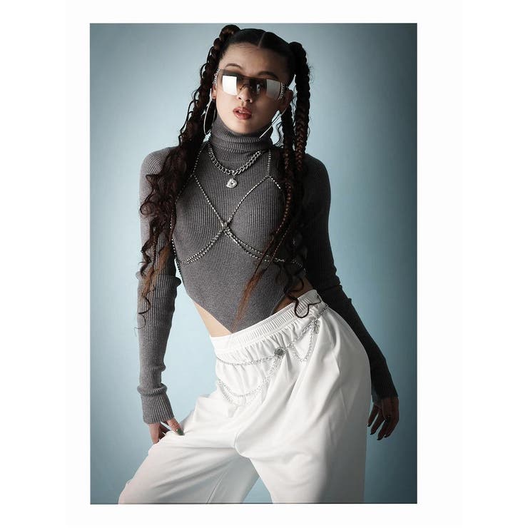 ニット ハイネック ボディースーツ[品番：RV000011589]｜bombshell