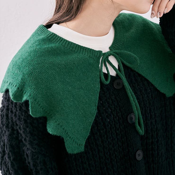 スカラップニット付け襟 アクセサリー 小物[品番：IK000007073