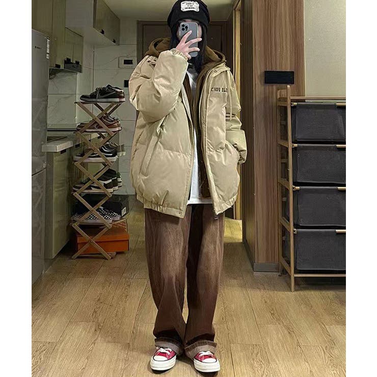 SHOPLIST限定】スウェットドッキングバックロゴダウンジャケット