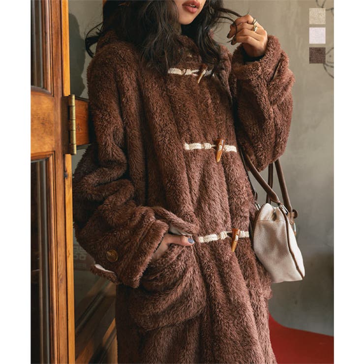 ファーフリースダッフルコート［K1384］ ファー フリース[品番