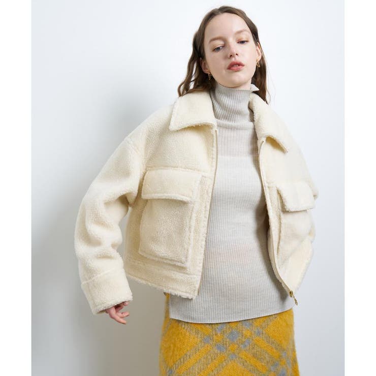 ボアショートブルゾン[品番：LAVW0018180]｜LANVIN en Bleu（ランバン