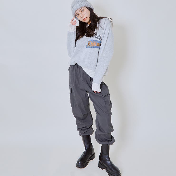 ワイド×ポケット》レディース カーゴパンツ エステルツイル素材[品番