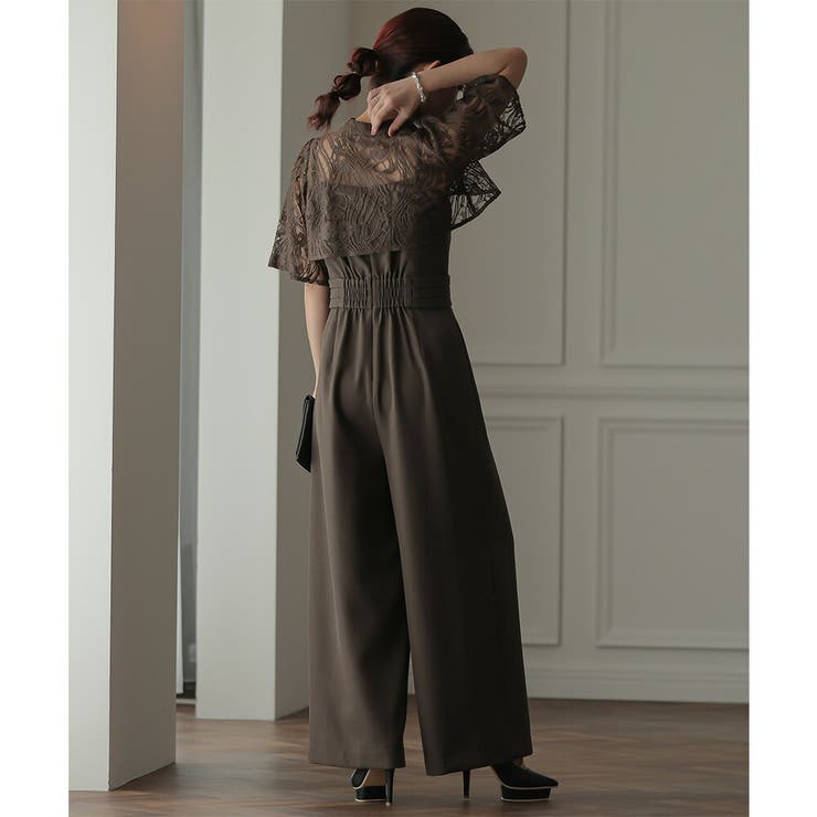 パーティードレス 結婚式 2ピースオールインワンパンツドレス[品番