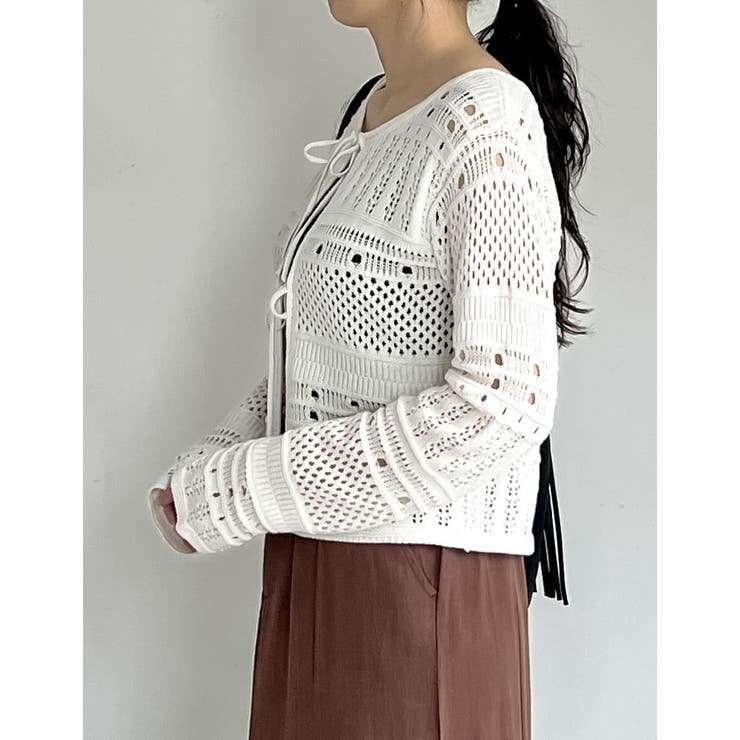 2024 SUMMER COLLECTION][前後2WAY］かぎ針ニットリボ…[品番