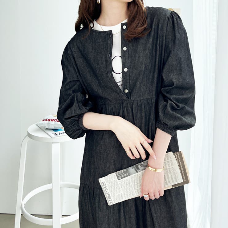 前後2WAYデニムティアードワンピース[品番：GERW0000190]｜GeeRA