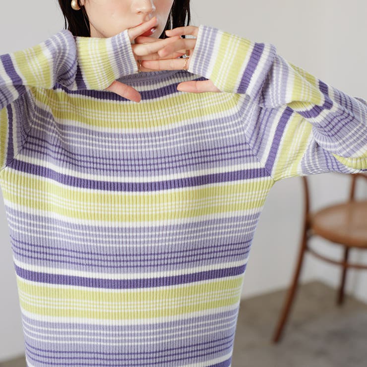 マルチカラーボーダーニットワンピース[品番：GERW0010036]｜GeeRA