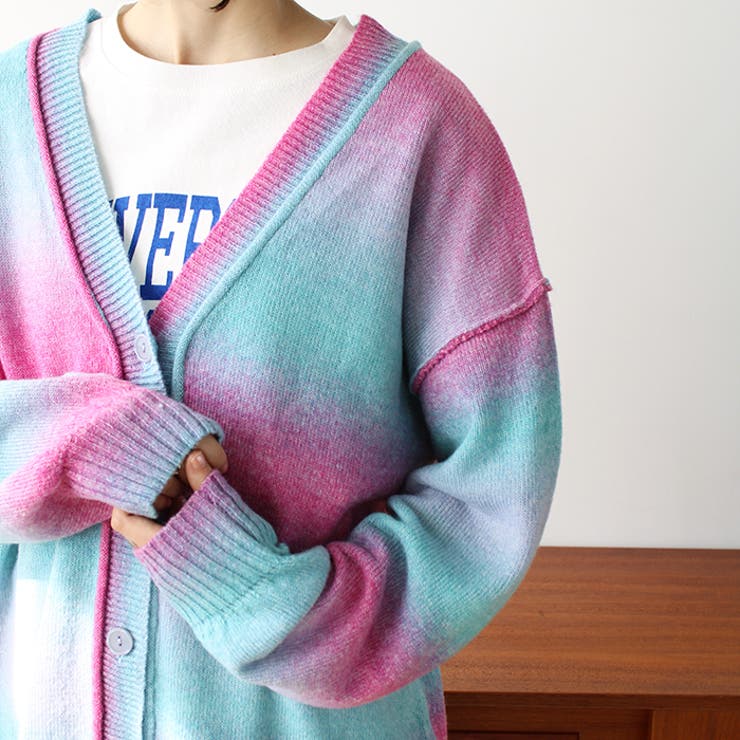 グラデーションゆるニットカーディガン[品番：GERW0010015]｜GeeRA