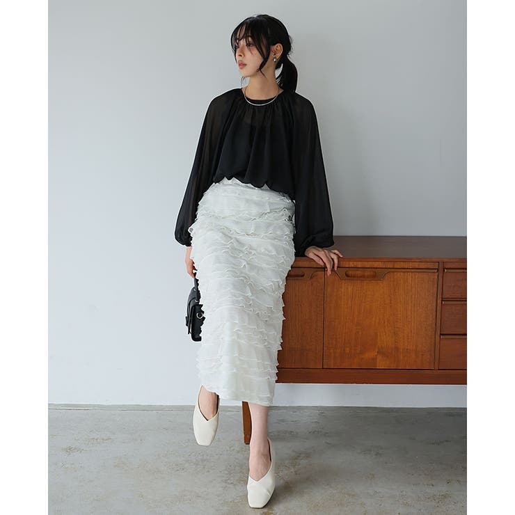 上品な大人の透け感。シアーブラウス ブラウス シアー[品番