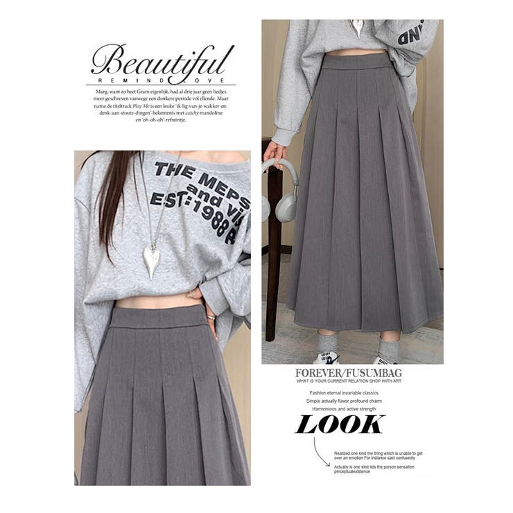 秋冬 新作 フロントタックプリーツスカート[品番：HERW0005487]｜WITCH