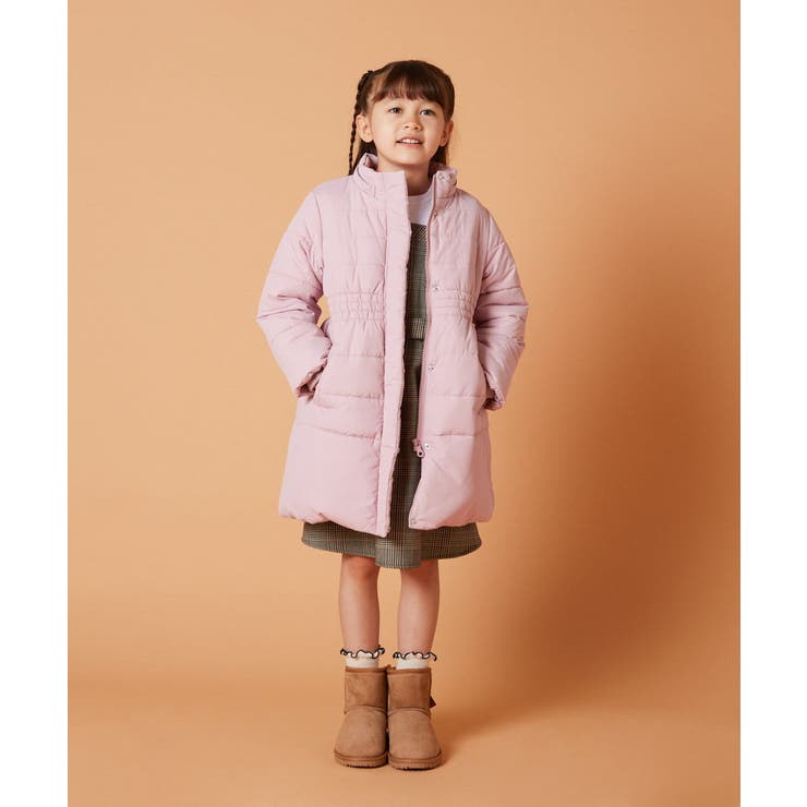 100-130]【2WAY】フィット＆フレア中綿ロングコート[品番：ITKW0014028