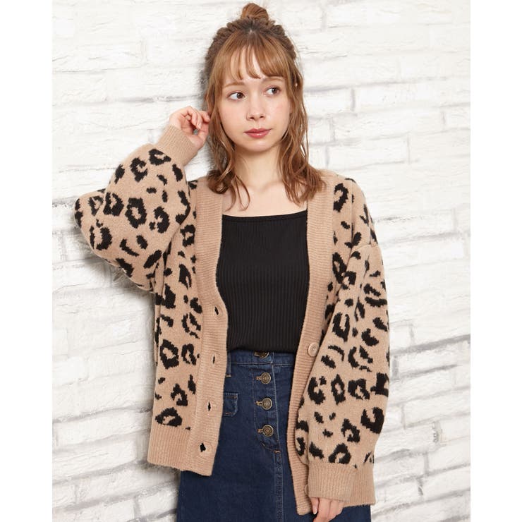 ヒョウ柄2WAYニットカーデ[品番：INGW0005447]｜INGNI （イング）の
