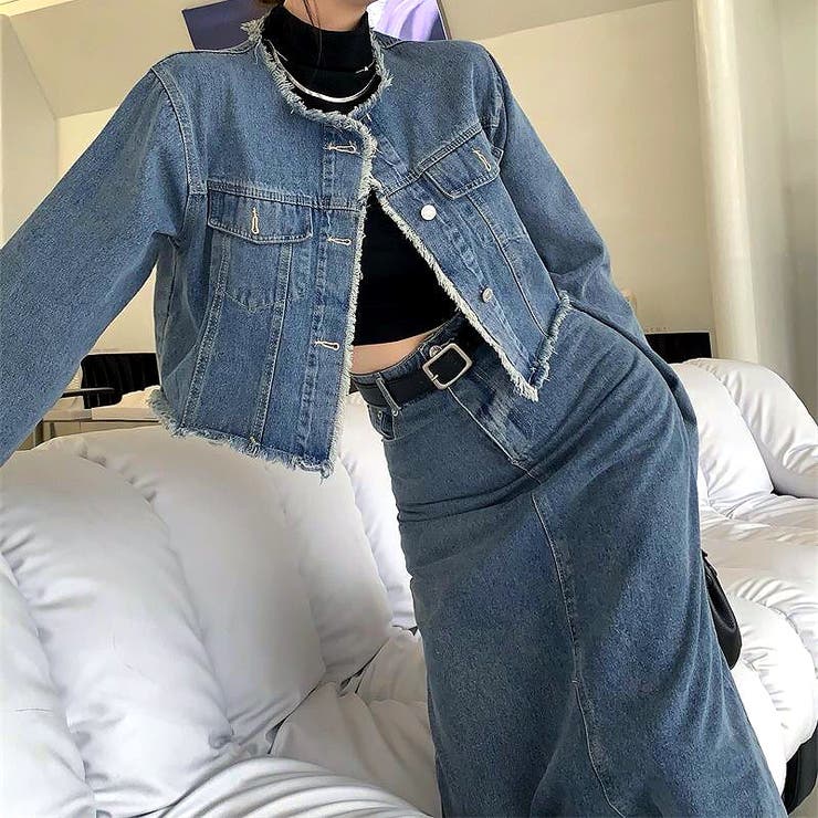 デニムセットアップ【ジャケット×スカートSET】 春 秋[品番