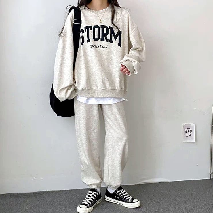 セットアップ】ロゴトレーナー×スウェットパンツ 2点SET 春[品番