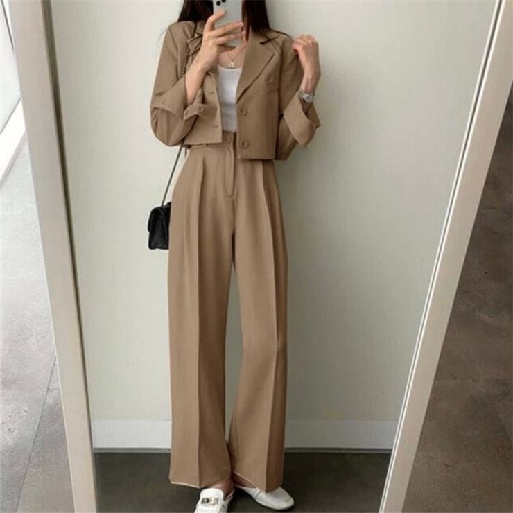 ショートジャケットセットアップパンツスーツ[品番：SHNW0009902