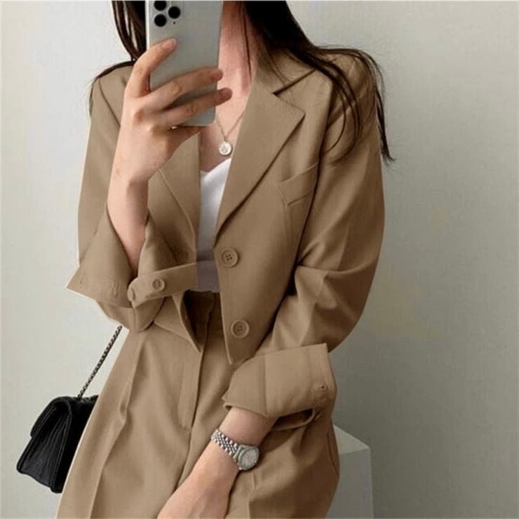 ショートジャケットセットアップパンツスーツ[品番：SHNW0009902