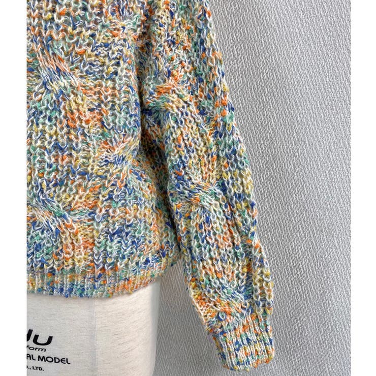 ミックスカラーケーブル編みニット[品番：SHNW0012112]｜LADY LIKE