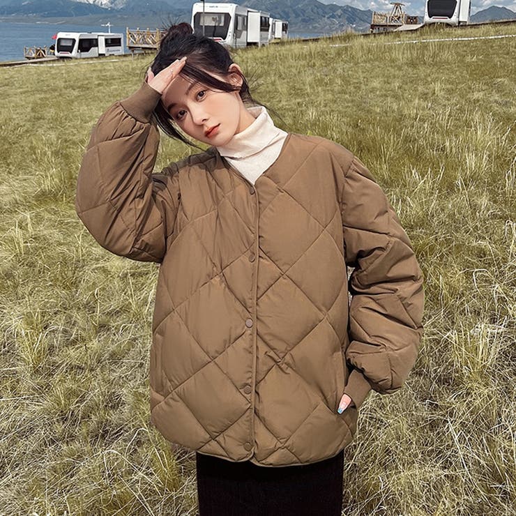 SHOPLIST限定】ゆったりとしたキルティング中綿ダウンジャケット[品番