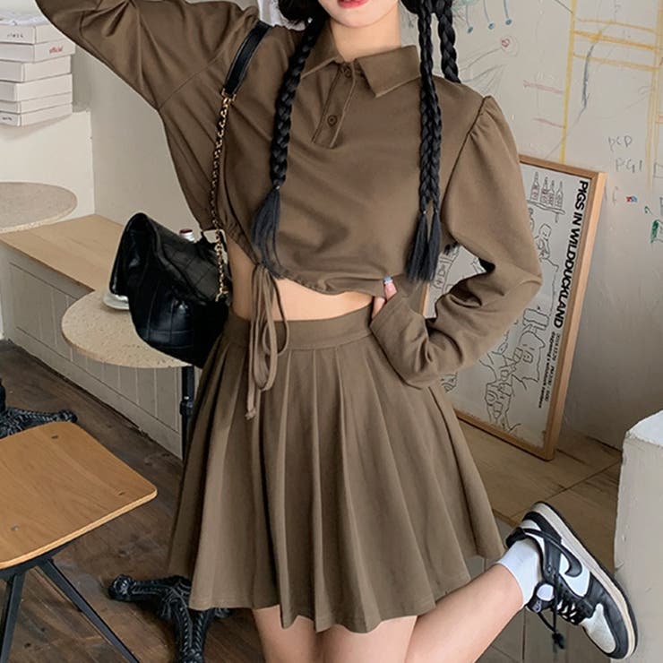 赤字覚悟！処分セール】若く見えるポロTシャツ&プリーツスカート