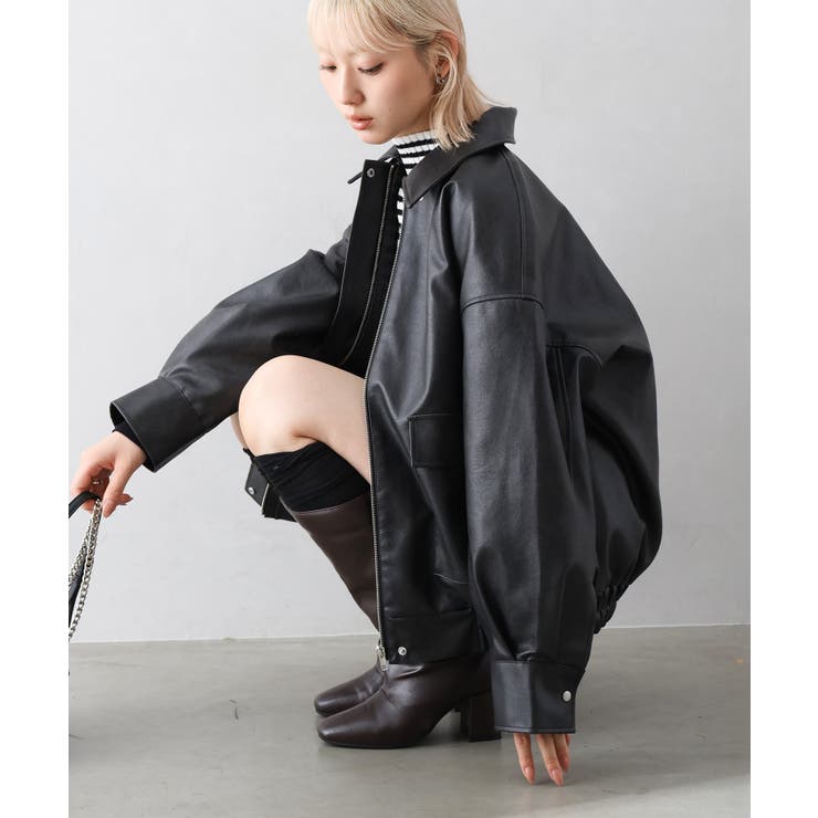 ヴィンテージレザーZIPブルゾン[品番：SPRW0010711]｜SpRay（スプレイ