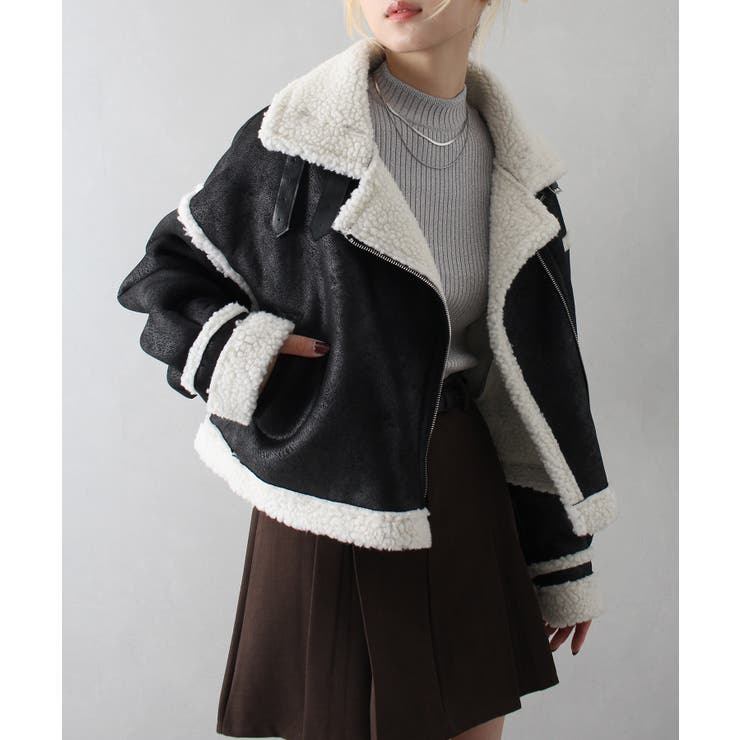 ムートンクロップドジャケット[品番：SPRW0010325]｜SpRay（スプレイ