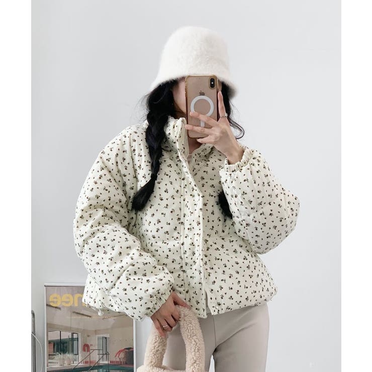 花柄 ダウンジャケット 中綿ブルゾン[品番：KH000015171]｜VIVID LADY