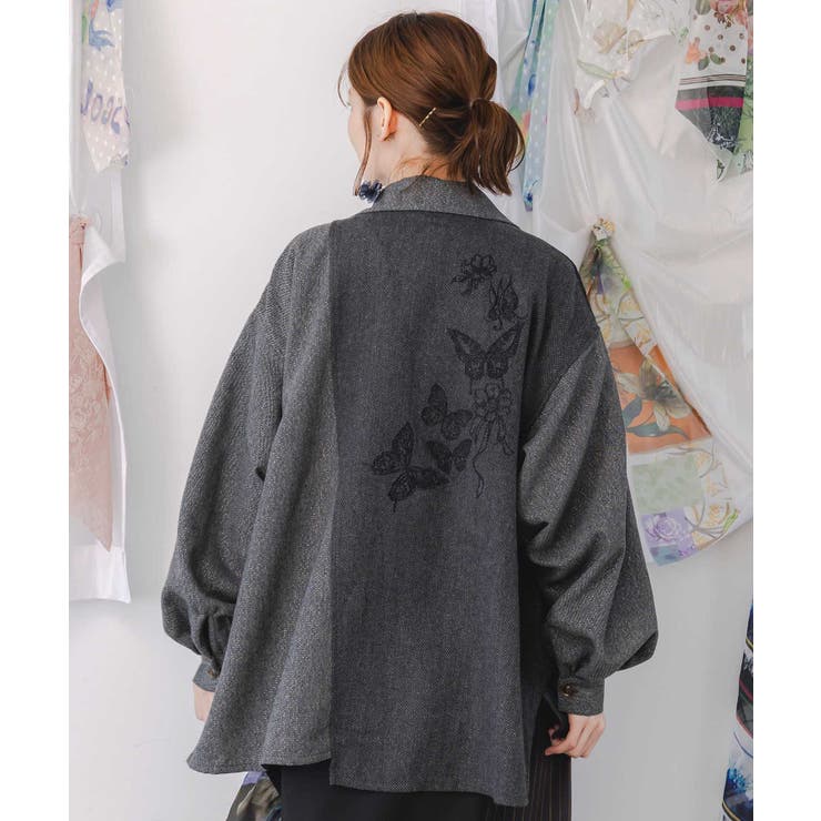 レースと蝶々の異素材切替ジャケット[品番：SRSW0000259]｜ScoLar