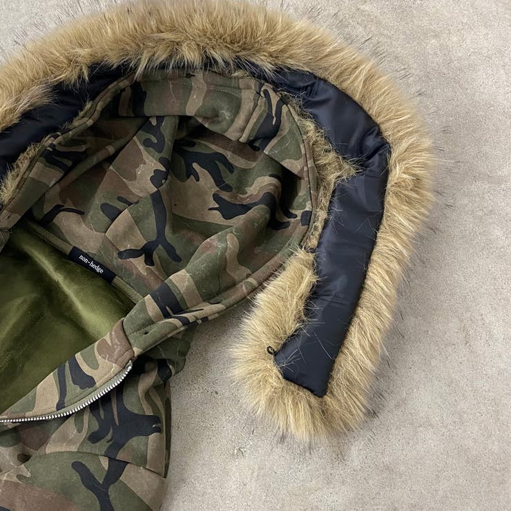 柄フードファーZIPパーカー[品番：NHGW0006196]｜non-hedge